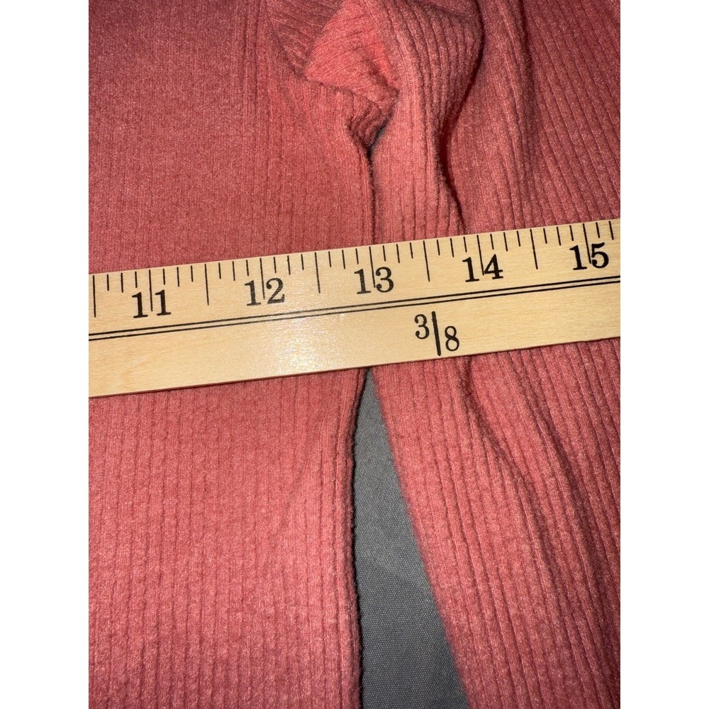 Old Navy Womens Ribbed Long Sleeve Top Dusty Rose Pink Size M Slim Fit Knit Tee - Picture 5 of 5